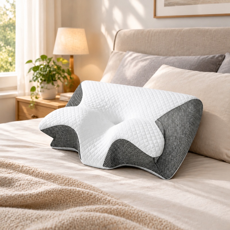 Memory Foam Orthopedic Pillow Neck Pain - 통기성이 좋은 인체공학적 디자인의 메모리폼 목베개로,