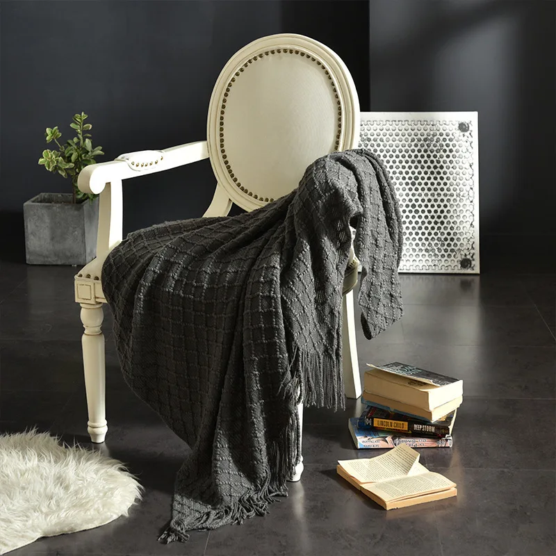 머스타드 옐로우 색상의 질감 있는 니트 소재 러그, 보 - Boho Throw Blanket Fringe 리뷰 및 가격