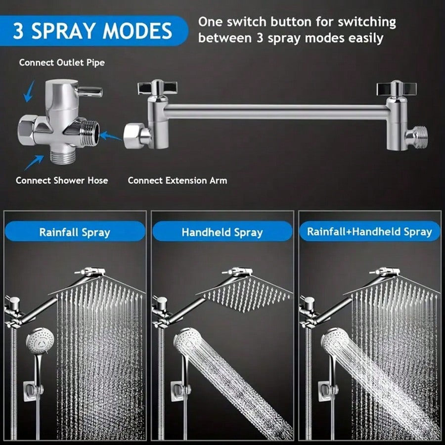 고압 분사형 샤워 헤드와 핸드 샤워기 세트, 8인치 헤 - High Pressure Shower Head Handheld 리뷰 및 가격
