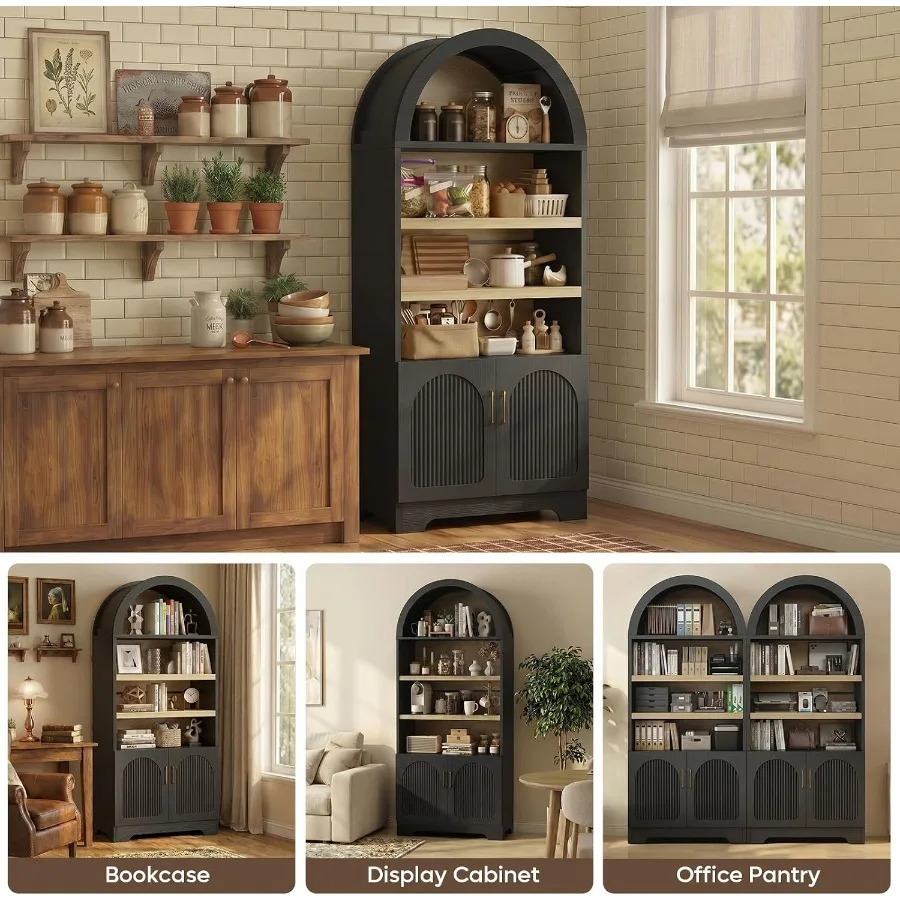 71인치 높이의 아치형 주방 수납장, MDF 소재에 검 - Storage & Organization 리뷰 및 가격