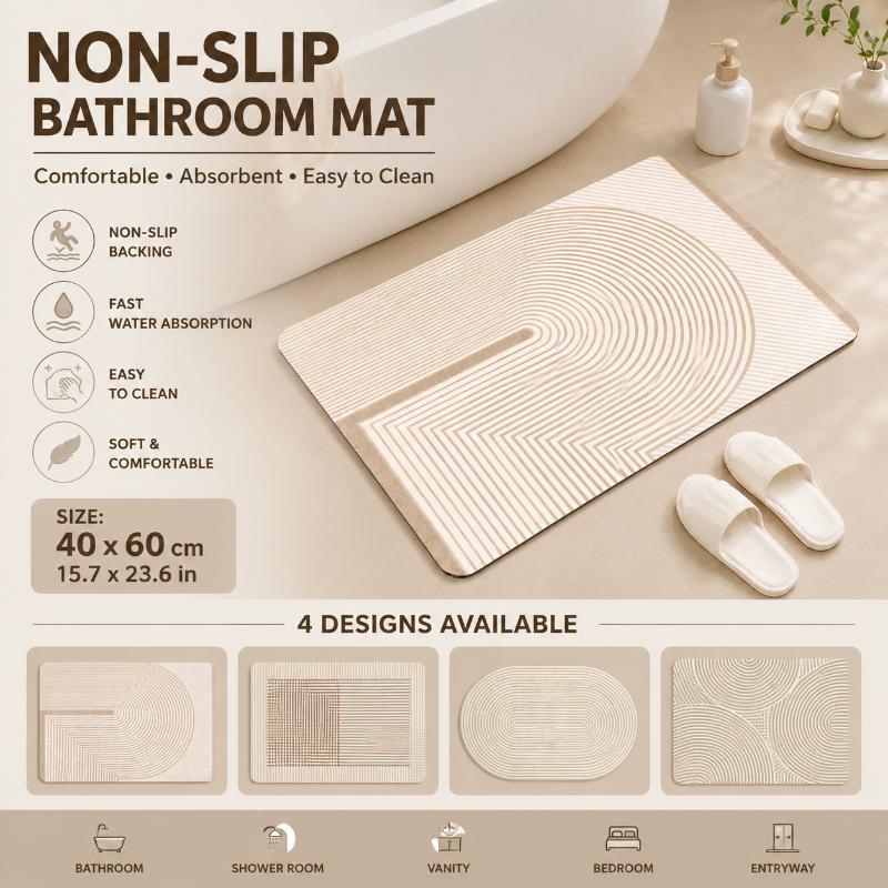베이지색 줄무늬 규조토 욕실 매트 빠른 건조 흡수성 논 - Quick Dry Diatomite Bath Mat 리뷰 및 가격