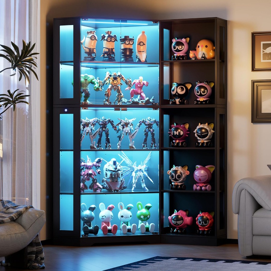 거실에 두고 수집품을 보관할 수 있는, 유리문과 LED - Storage & Organization 리뷰 및 가격