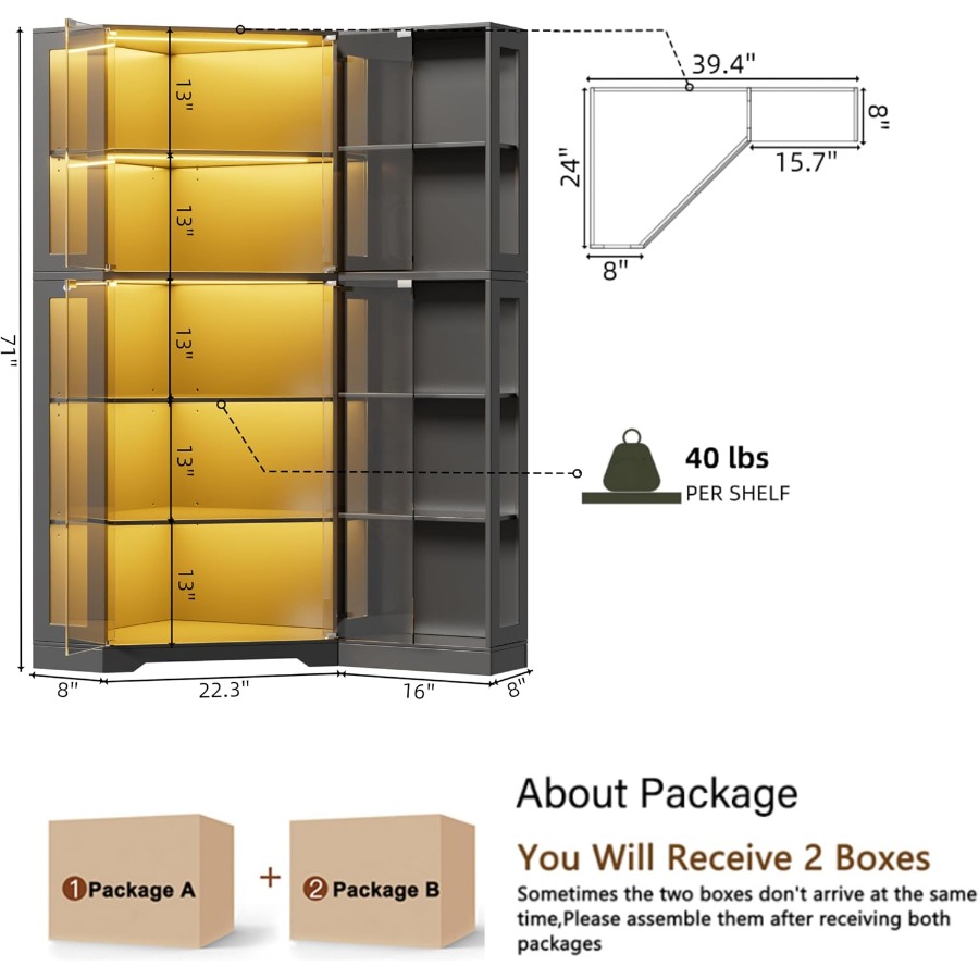 거실에 두고 수집품을 보관할 수 있는, 유리문과 LED - Storage & Organization 리뷰 및 가격