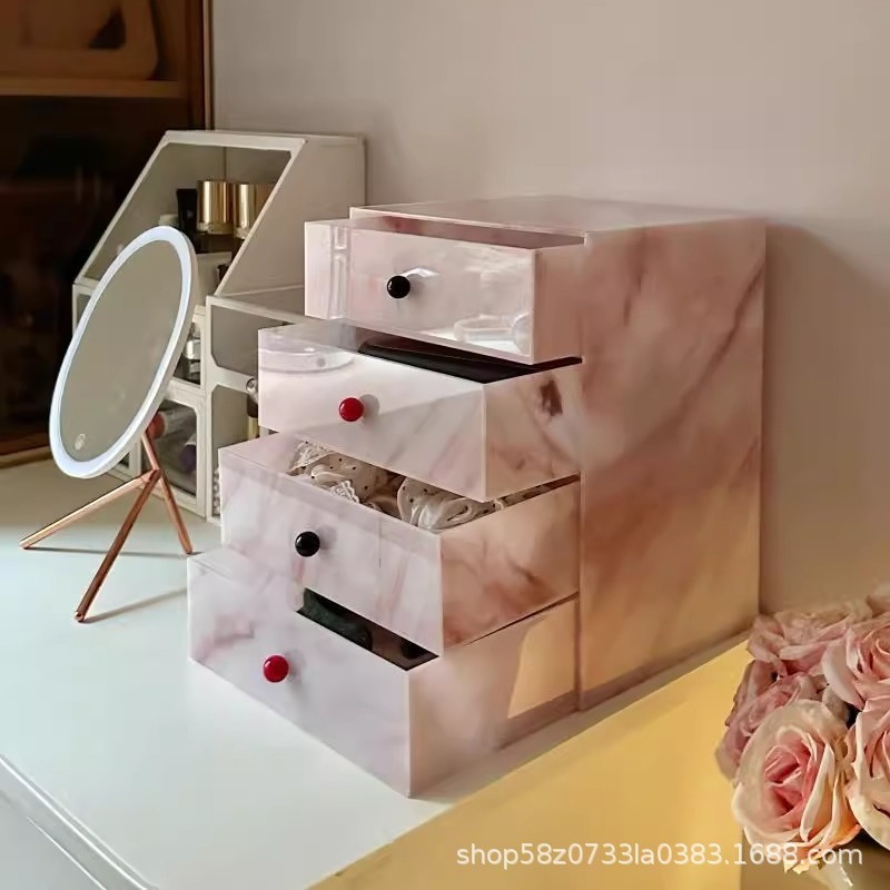 HYS 화장품 수납함 프리미엄 대리석 아크릴 데스크탑  - Storage & Organization 리뷰 및 가격