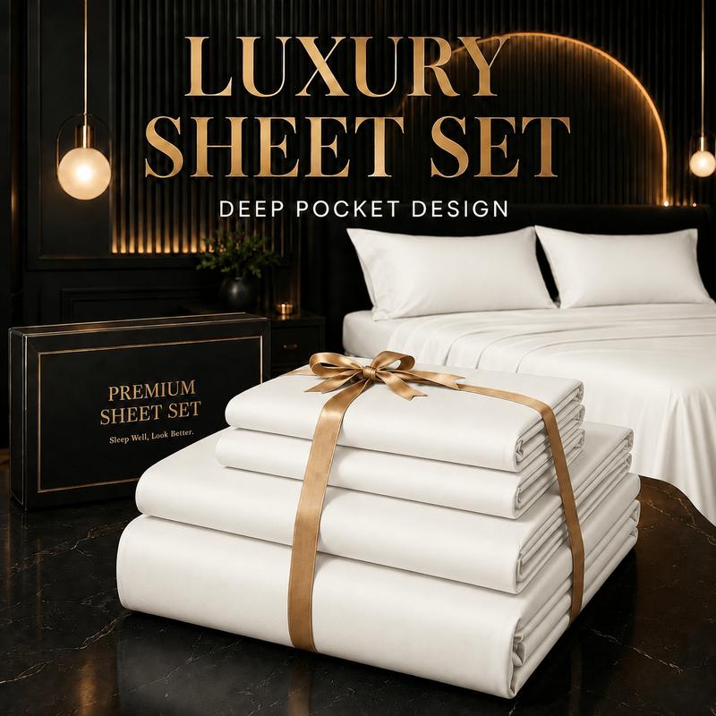 3/4개 세트의 대나무 소재 시원한 침대 시트 세트 ( - Fitted Bed Sheets Deep Pocket 리뷰 및 가격