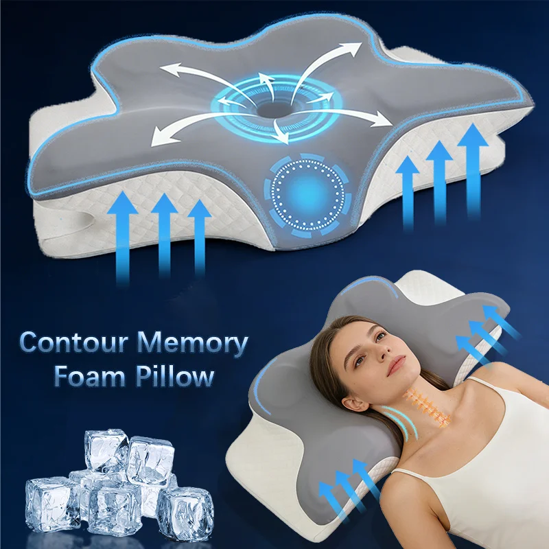 메모리폼 베개 경추 베개 목 통증 완화 컨투어 인체공학 - Memory Foam Orthopedic Pillow Neck Pain 리뷰 및 가격