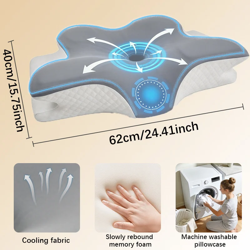 메모리폼 베개 경추 베개 목 통증 완화 컨투어 인체공학 - Memory Foam Orthopedic Pillow Neck Pain 리뷰 및 가격