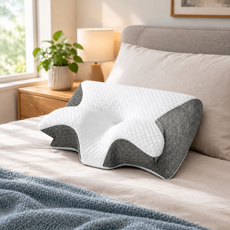 통기성이 좋은 인체공학적 디자인의 메모리폼 목 베개로, - Memory Foam Orthopedic Pillow Neck Pain 리뷰 및 가격