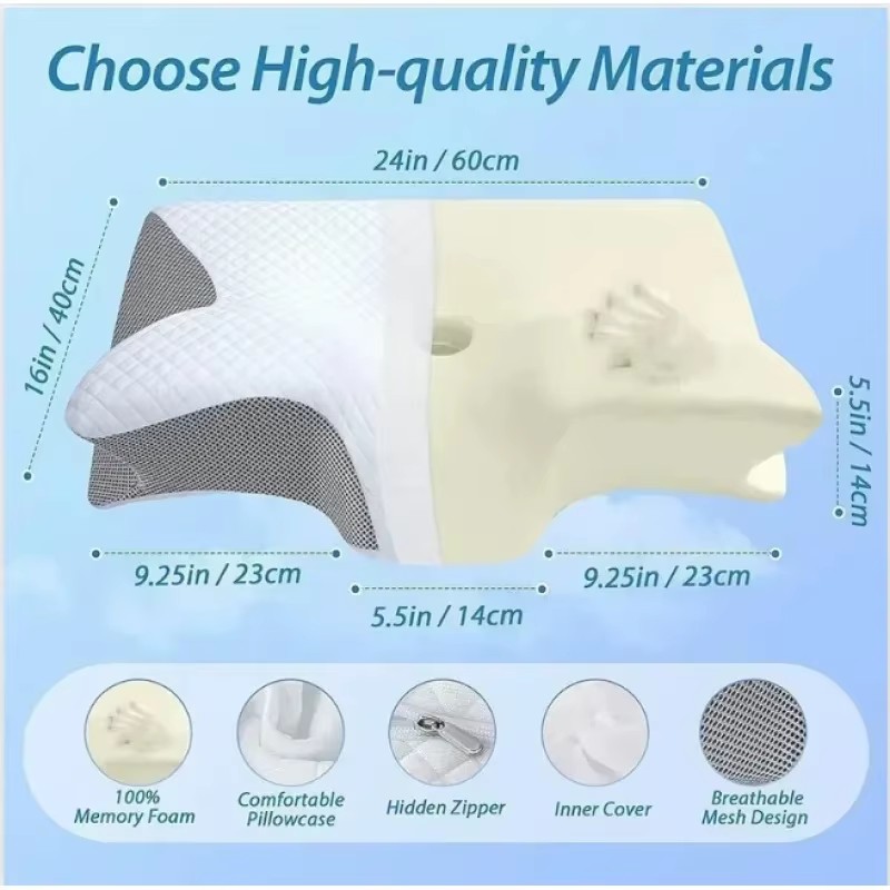 통기성이 좋은 인체공학적 디자인의 메모리폼 목 베개로, - Memory Foam Orthopedic Pillow Neck Pain 리뷰 및 가격