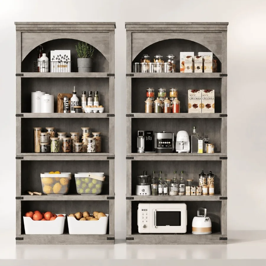 68.7cm 높이의 농가 스타일 아치형 책장, 5단 빈 - Storage & Organization 리뷰 및 가격