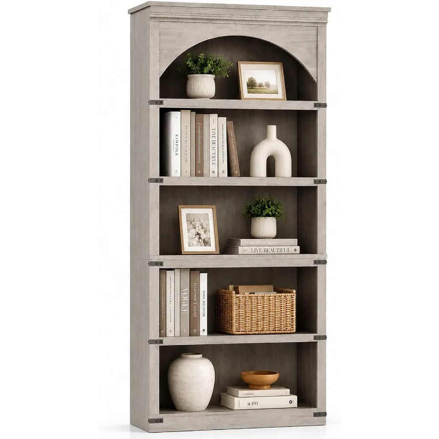 68.7cm 높이의 농가 스타일 아치형 책장, 5단 빈 - Storage & Organization 리뷰 및 가격