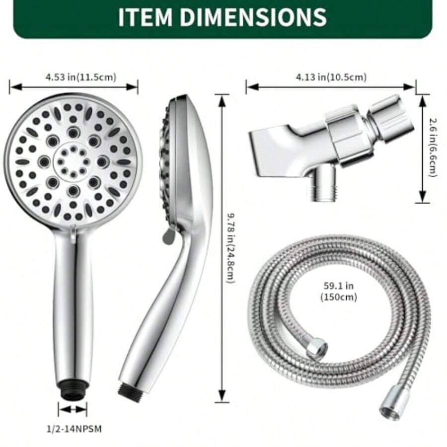 6가지 분사 모드를 지원하는 휴대용 샤워 헤드, 59인 - High Pressure Shower Head Handheld 리뷰 및 가격