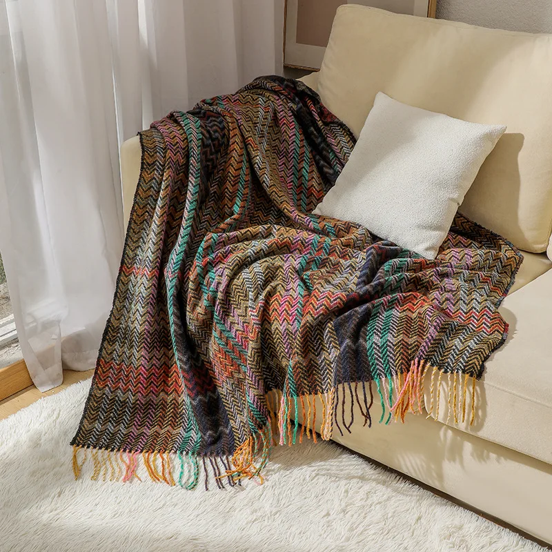 보헤미안 스타일의 물결무늬 담요, 술 장식, 빈티지한  - Boho Throw Blanket Fringe 리뷰 및 가격
