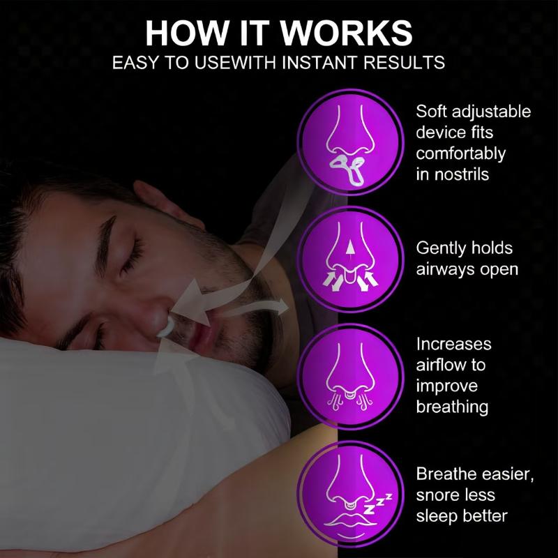 3가지 사이즈의 실리콘 코 클립, 코 안쪽을 압박하여  - Anti Snore Contour Pillow 리뷰 및 가격